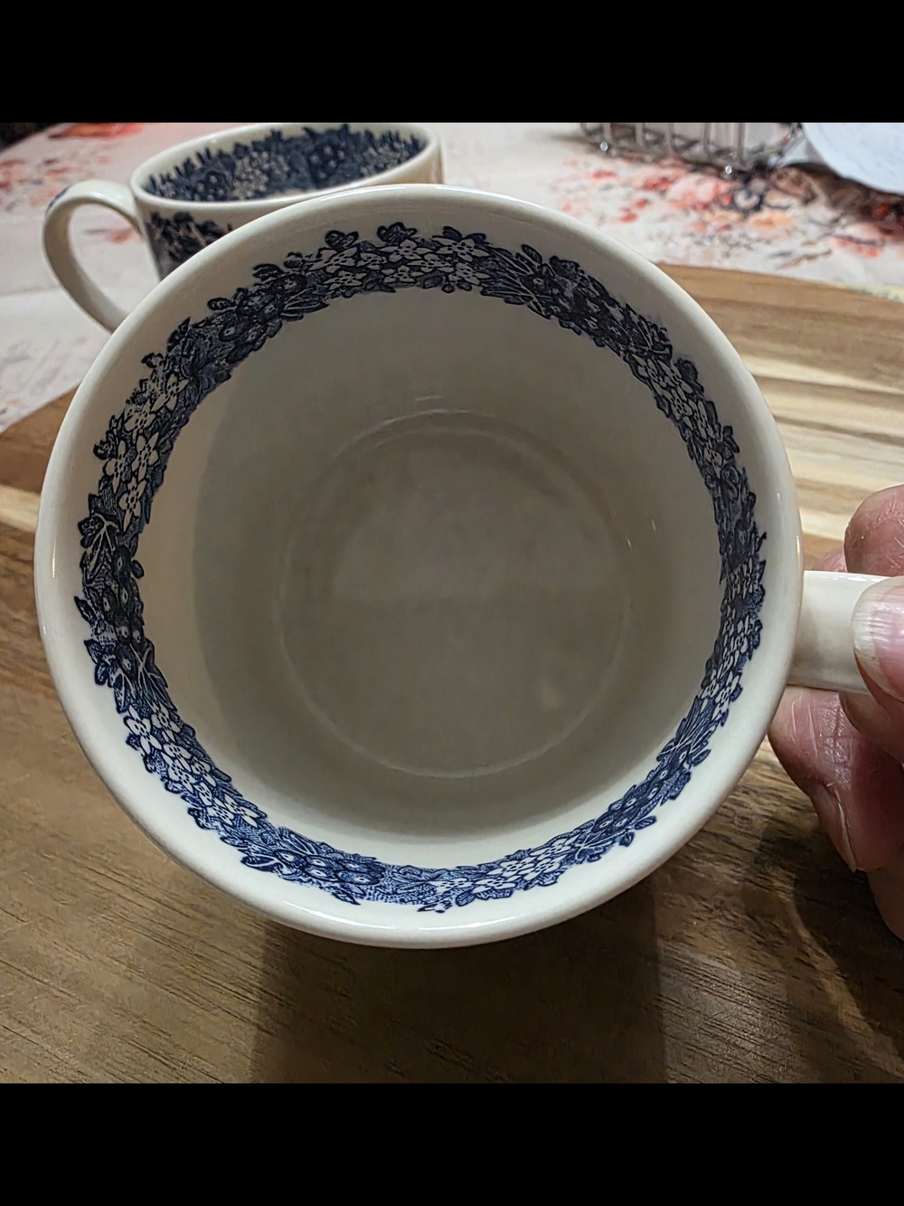 Wedgwood Blue and White Toile Porcelain Mugs - Pair - Picture 7 of 11